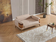 Ruby Convertible Loveseat Beige in Beige - 101-RUB-VER091-2