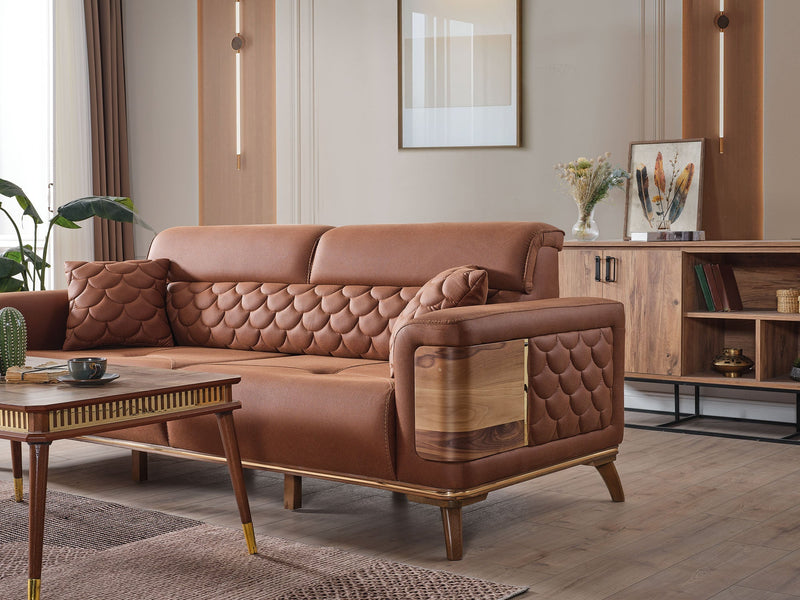Ruby Convertible Loveseat Brick in Brick - 101-RUB-VER095-2