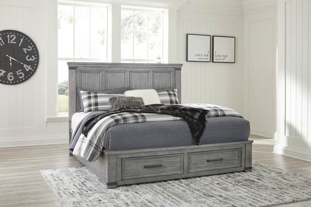 Russelyn Gray Queen Storage Bed - Gate FurnitureQueen Bed