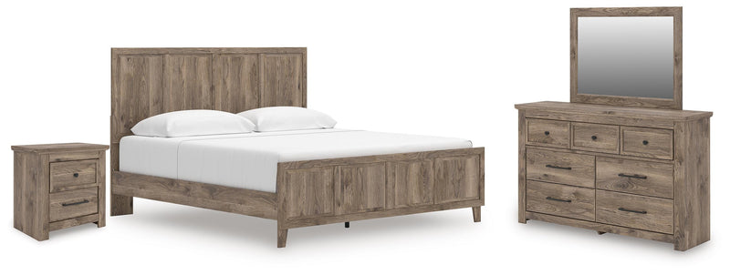 Rusticott King Panel Bed, Dresser, Mirror and Nightstand - PCB2260B11