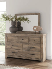 Rusticott King Panel Bed, Dresser, Mirror and Nightstand - PCB2260B11