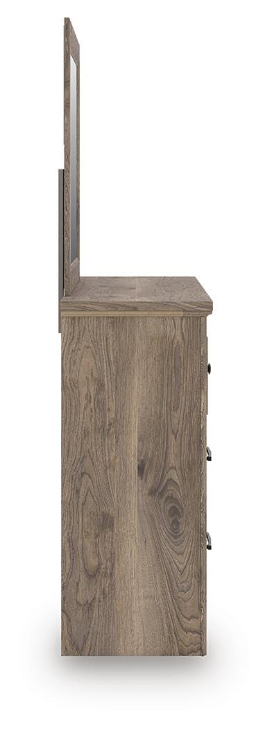 Rusticott King Panel Bed, Dresser, Mirror and Nightstand - PCB2260B11