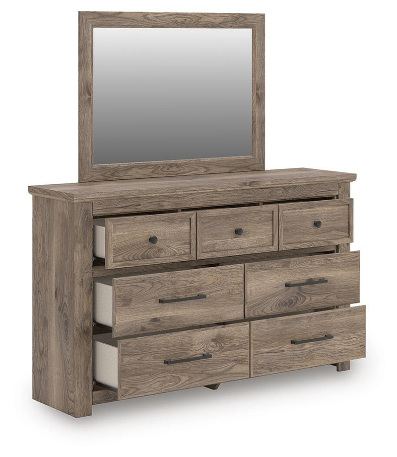Rusticott Queen Panel Bed, Dresser and Mirror - PCB2260B3