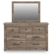 Rusticott Queen Poster Bed, Dresser, Mirror and Nightstand - PCB2260B13