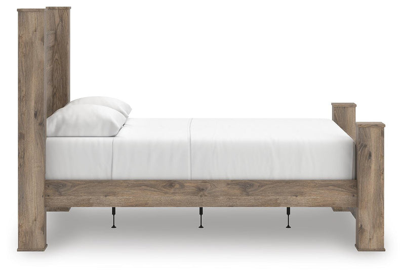 Rusticott Queen Poster Bed, Dresser, Mirror and Nightstand - PCB2260B13