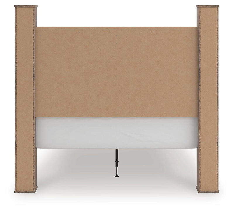 Rusticott Queen Poster Bed, Dresser, Mirror and Nightstand - PCB2260B13