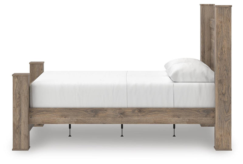 Rusticott Queen Poster Bed with Dresser in Brown - PKG023700