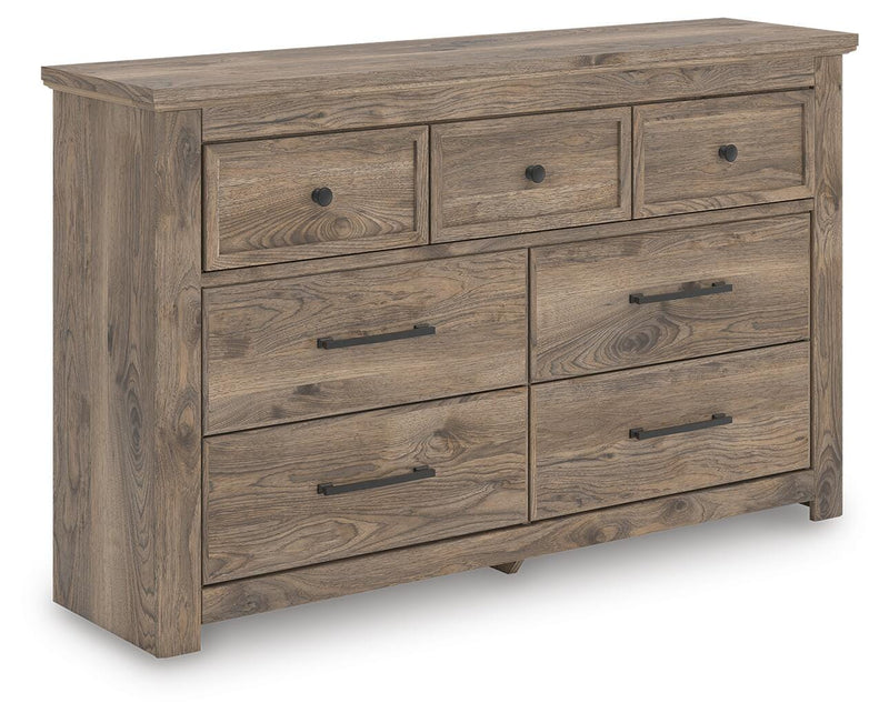 Rusticott Queen Poster Bed with Dresser in Brown - PKG023700