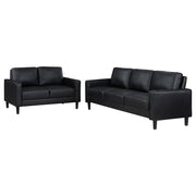 Ruth 2-piece Upholstered Track Arm Sofa Set Black - 508361-S2