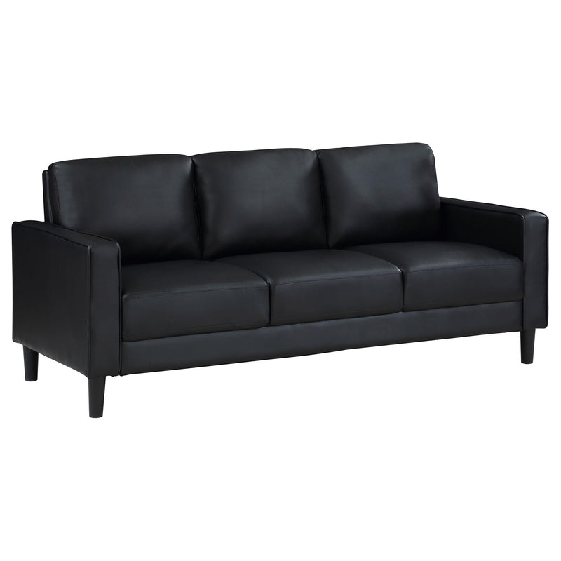 Ruth 2-piece Upholstered Track Arm Sofa Set Black - 508361-S2