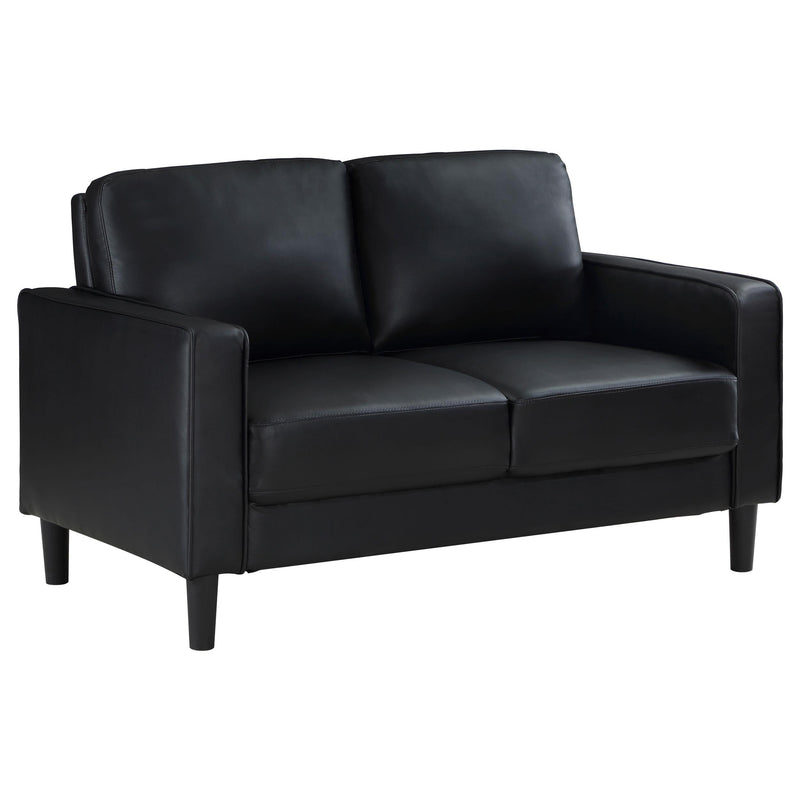 Ruth 2-piece Upholstered Track Arm Sofa Set Black - 508361-S2