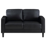 Ruth 2-piece Upholstered Track Arm Sofa Set Black - 508361-S2