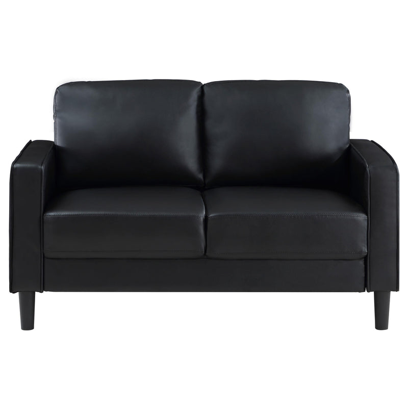 Ruth 2-piece Upholstered Track Arm Sofa Set Black - 508361-S2