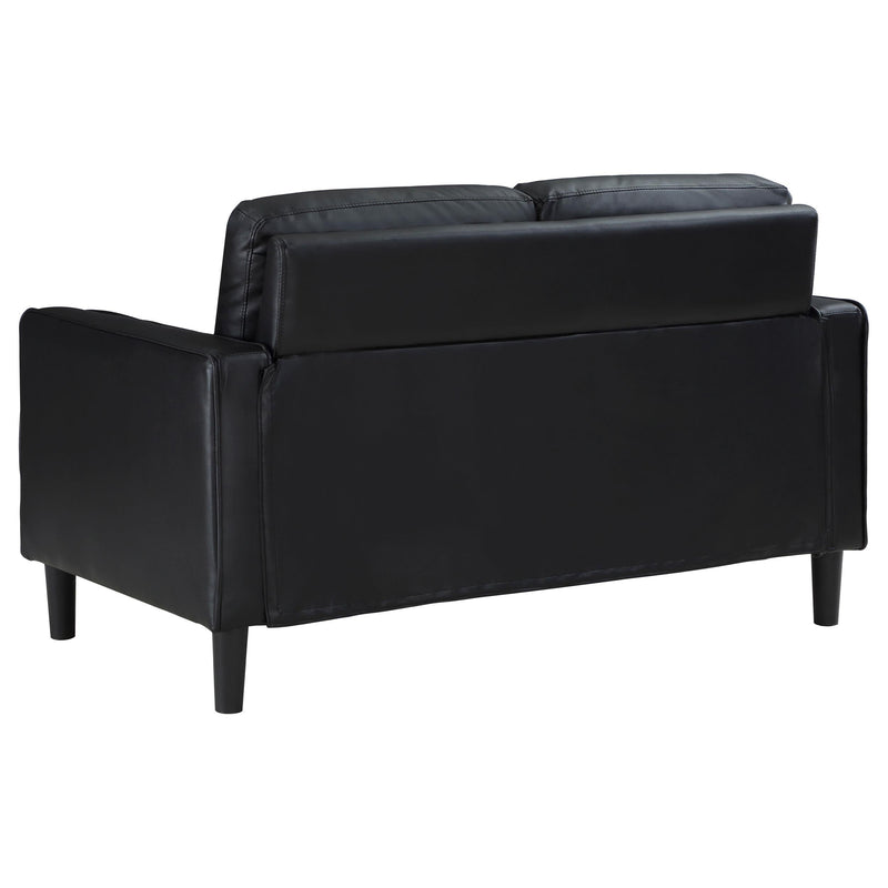 Ruth 2-piece Upholstered Track Arm Sofa Set Black - 508361-S2