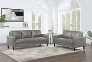 Ruth 2-piece Upholstered Track Arm Sofa Set Grey - 508365-S2
