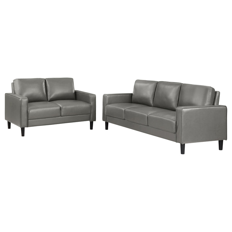 Ruth 2-piece Upholstered Track Arm Sofa Set Grey - 508365-S2
