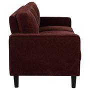 Ruth 3-piece Fabric Upholstered Track Arm Sofa Rust Red - 511211-S3