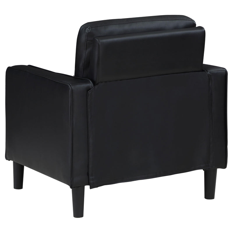 Ruth 3-piece Upholstered Track Arm Sofa Set Black - 508361-S3