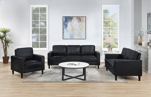 Ruth 3-piece Upholstered Track Arm Sofa Set Black - 508361-S3