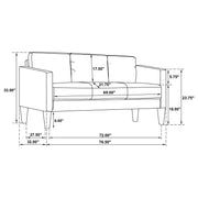 Ruth 77-inch Fabric Upholstered Track Arm Sofa Rust Red - 511211