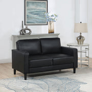 Ruth Black Upholstered Track Arm Living Room Set