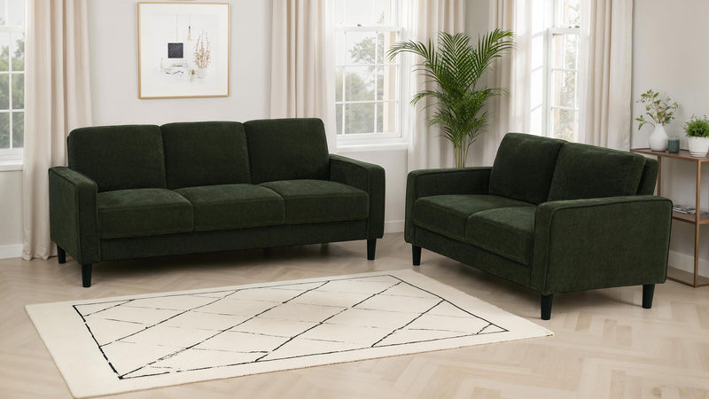 Ruth Fabric Upholstered Track Arm Loveseat Matcha Green - 511215