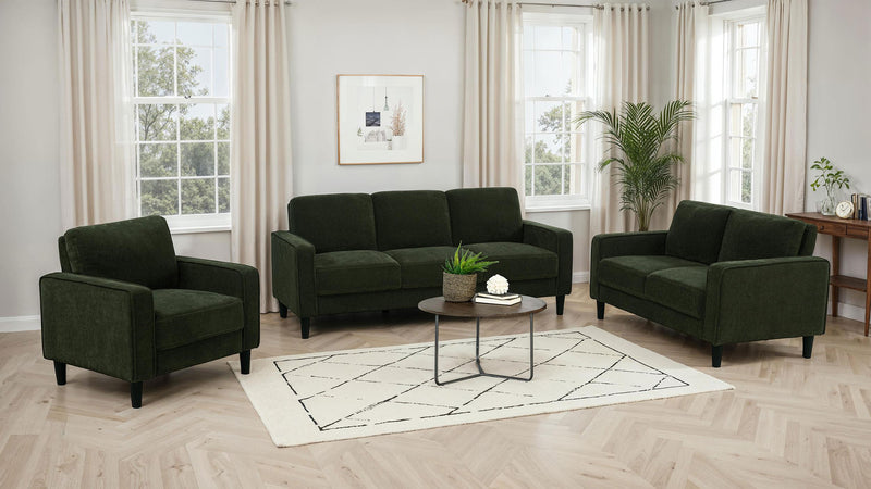 Ruth Fabric Upholstered Track Arm Loveseat Matcha Green - 511215