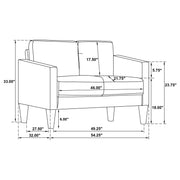 Ruth Fabric Upholstered Track Arm Loveseat Rust Red - 511212