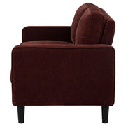 Ruth Fabric Upholstered Track Arm Loveseat Rust Red - 511212