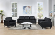 Ruth Upholstered Track Arm Loveseat Black - 508362