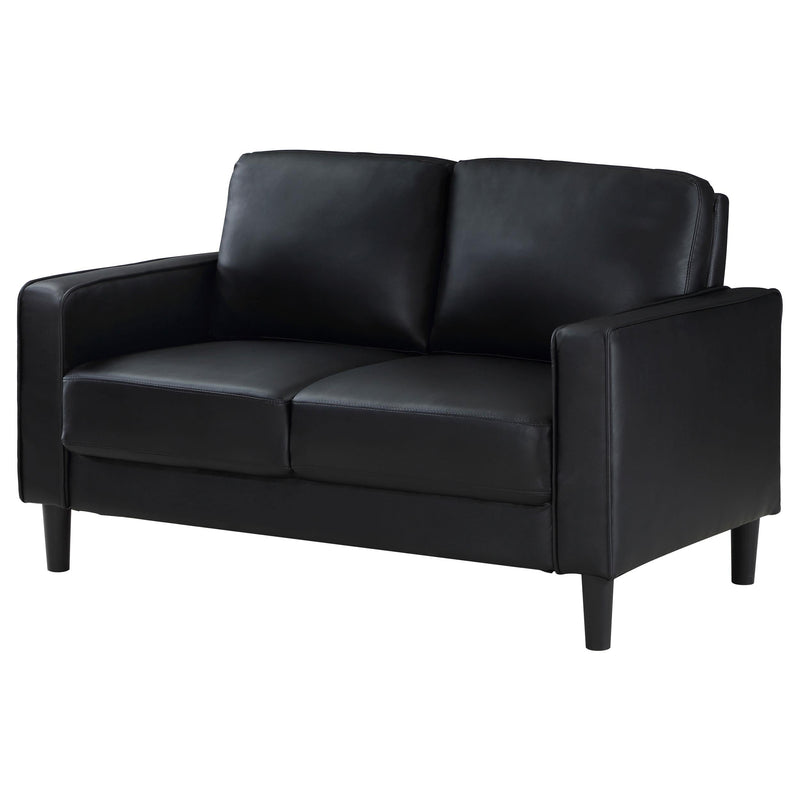 Ruth Upholstered Track Arm Loveseat Black - 508362