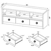 Rutland 59-inch 3-drawer TV Stand Media Console Black - 705802
