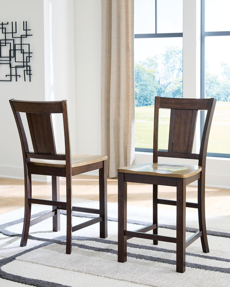 Rylandeen Counter Height Extension Dining Table 4 Barstools and Bench - PCD651D4