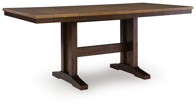 Rylandeen Counter Height Extension Dining Table 4 Barstools and Bench - PCD651D4