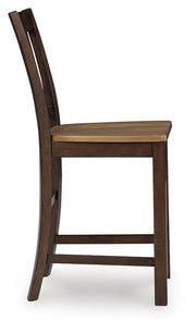 Rylandeen Light Brown/Dark Brown Counter Height Barstool, Set of 2 - PCD651-124