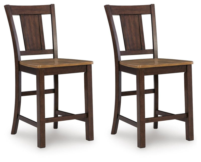 Rylandeen Light Brown/Dark Brown Counter Height Barstool (Set of 2) - PCD651-124X2