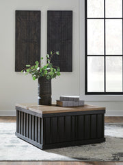 Rylandyn Black/Light Brown Lift-Top Coffee Table - T721-00