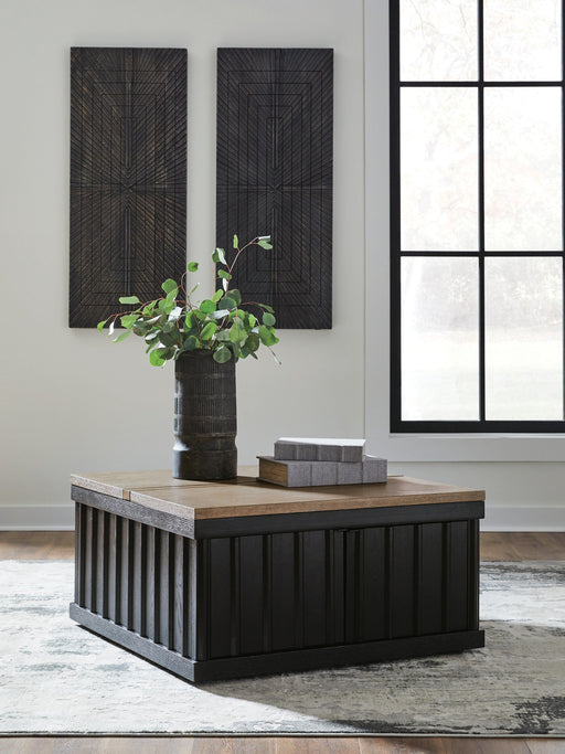 Rylandyn Black/Light Brown Lift-Top Coffee Table - T721-00
