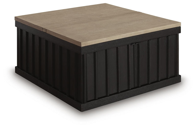 Rylandyn Black/Light Brown Lift-Top Coffee Table - T721-00