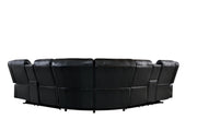 [S419-Sectional-1] Jovi - Sectional (S418_S419) (Black, Power, Tube LED, 3PC), Leather Gel, Brown With : Power Recliner, Console, Speaker, Sub Woofer, Tube LED light, Cup Holder, USB Charger Each - S419-Sectional-1