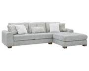 [S500- 2PC Sectional] Haisley - Sectional (Light Gray), Corduroy Fabric, Light Gray Each - S500-2PC-Sectional