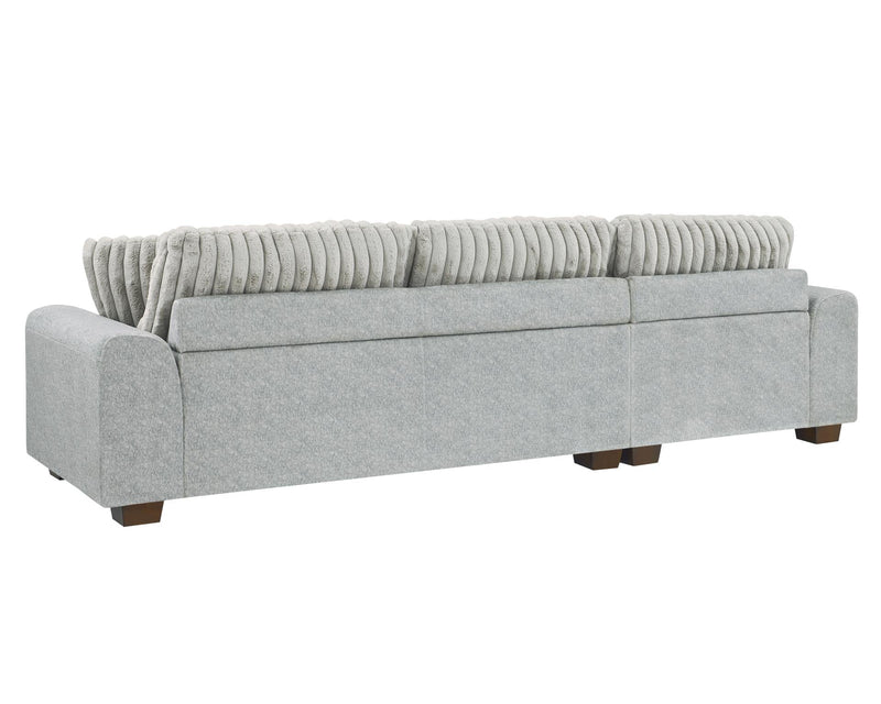 [S500- 2PC Sectional] Haisley - Sectional (Light Gray), Corduroy Fabric, Light Gray Each - S500-2PC-Sectional