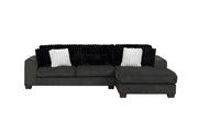 [S501- 2PC Sectional] Haisley - Sectional (Dark Gray), Corduroy Fabric, Dark Gray With : N/A Each - S501-2PC-Sectional