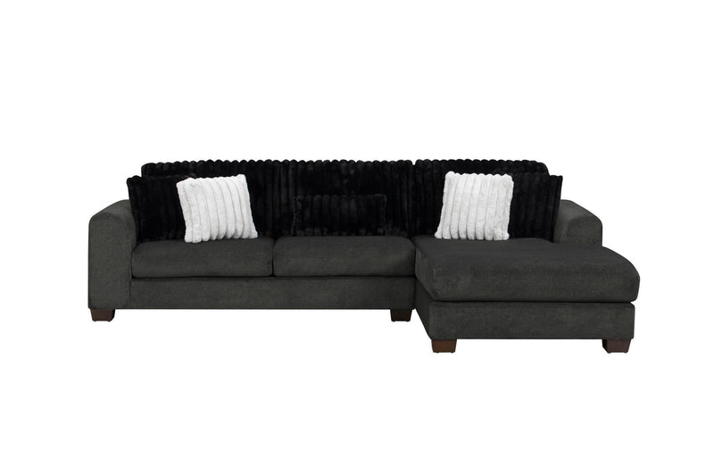 [S501- 2PC Sectional] Haisley - Sectional (Dark Gray), Corduroy Fabric, Dark Gray With : N/A Each - S501-2PC-Sectional