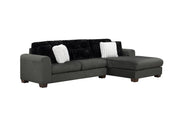 [S501- 2PC Sectional] Haisley - Sectional (Dark Gray), Corduroy Fabric, Dark Gray With : N/A Each - S501-2PC-Sectional