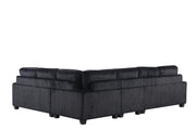 [S510-Sectional] Rana - 5PC Sectional (Black), Fabric, Black Each - S510-Sectional