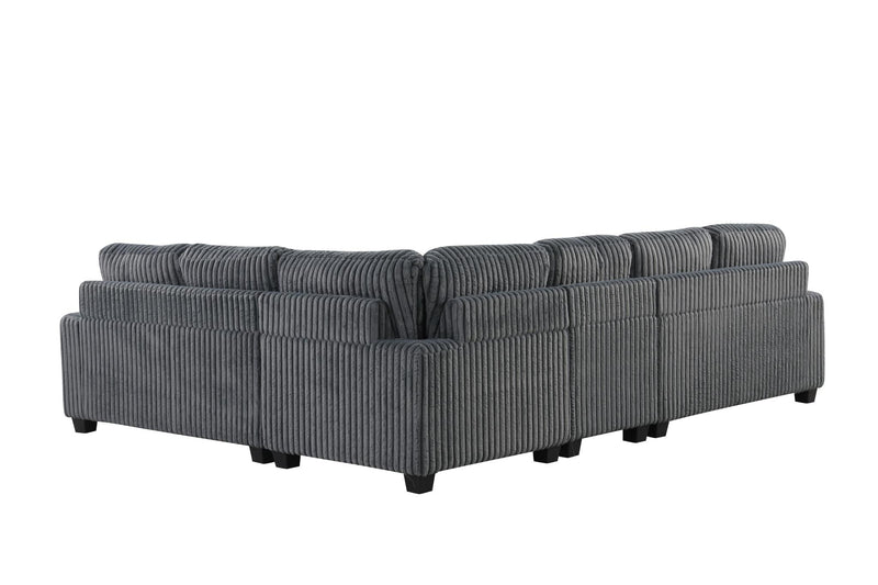 [S511-Sectional] Rana - 5PC Sectional (Gray), Fabric, Gray Each - S511-Sectional