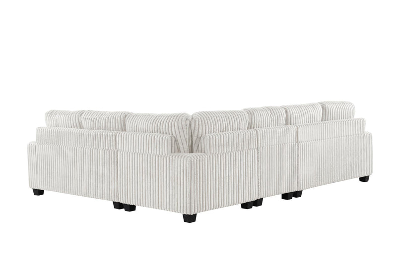 [S512-Sectional] Rana - 5PC Sectional (White), Fabric, White Each - S512-Sectional