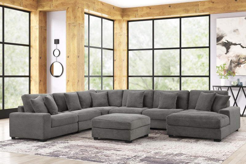 [S516-O] Carla - Ottoman (Gray), Fabric, Gray With : N/A Box: 1 of 1 Each - S516-O