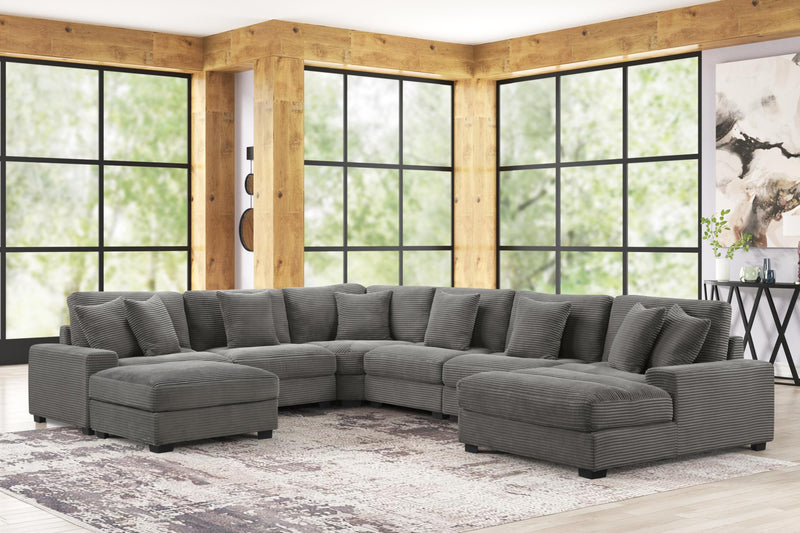 [S516-O] Carla - Ottoman (Gray), Fabric, Gray With : N/A Box: 1 of 1 Each - S516-O